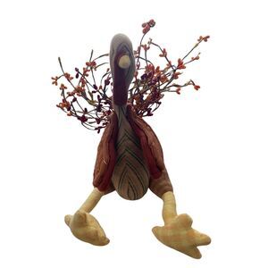 Vintage Tender Heart Treasures STUFFED CLOTH TURKEY cottage core folk art Vtg